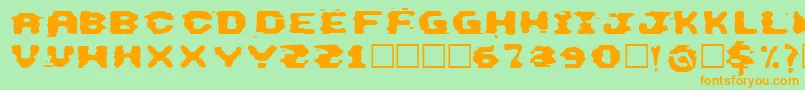 ThisEmulation Font – Orange Fonts on Green Background