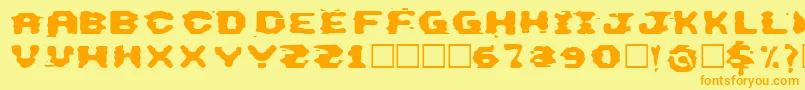 ThisEmulation Font – Orange Fonts on Yellow Background