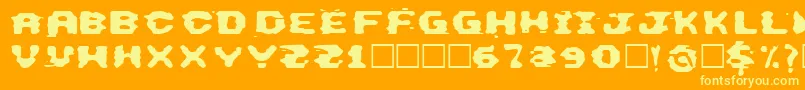 ThisEmulation Font – Yellow Fonts on Orange Background