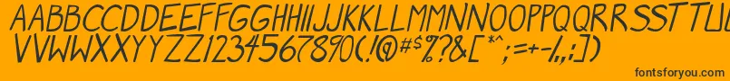 Шрифт MangaSpeak2Italic – чёрные шрифты на оранжевом фоне