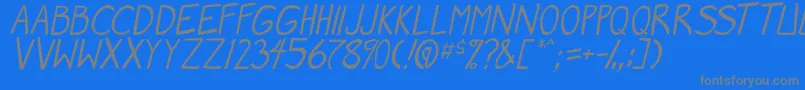 MangaSpeak2Italic-Schriftart – Graue Schriften auf blauem Hintergrund