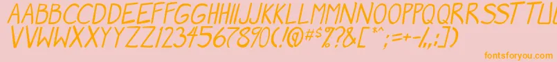 MangaSpeak2Italic Font – Orange Fonts on Pink Background