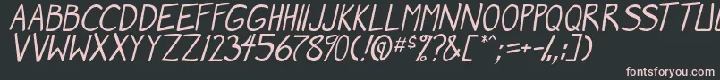 MangaSpeak2Italic Font – Pink Fonts on Black Background