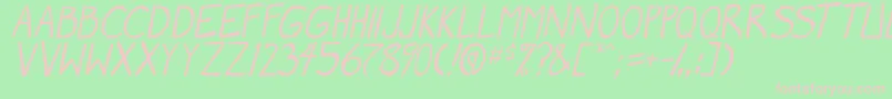 MangaSpeak2Italic-fontti – vaaleanpunaiset fontit vihreällä taustalla