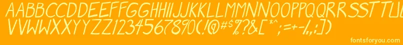 MangaSpeak2Italic Font – Yellow Fonts on Orange Background