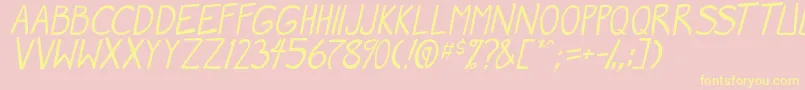 Шрифт MangaSpeak2Italic – жёлтые шрифты на розовом фоне