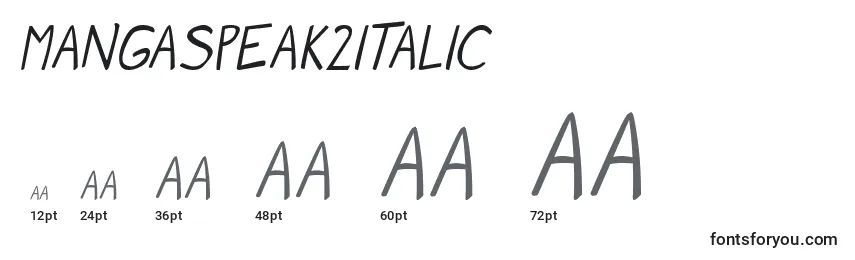 MangaSpeak2Italic Font Sizes