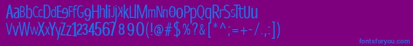 Dispropsans-Schriftart – Blaue Schriften auf violettem Hintergrund