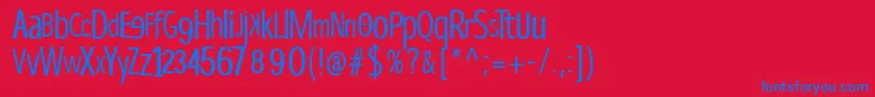 Dispropsans Font – Blue Fonts on Red Background