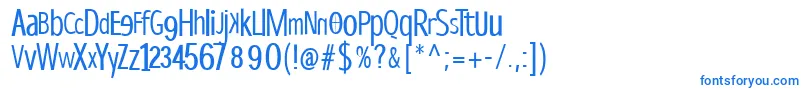 Fonte Dispropsans – fontes azuis em um fundo branco