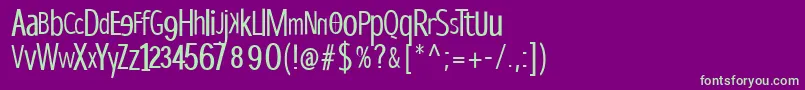 Dispropsans-fontti – vihreät fontit violetilla taustalla