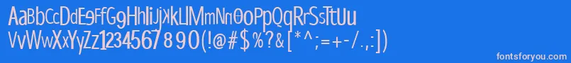 Dispropsans Font – Pink Fonts on Blue Background