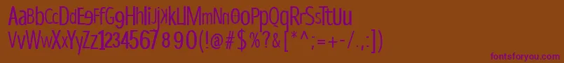 Dispropsans-Schriftart – Violette Schriften auf braunem Hintergrund