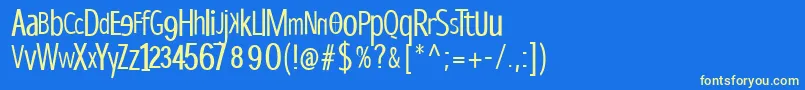 Dispropsans Font – Yellow Fonts on Blue Background