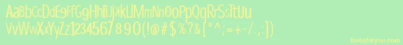 Dispropsans Font – Yellow Fonts on Green Background