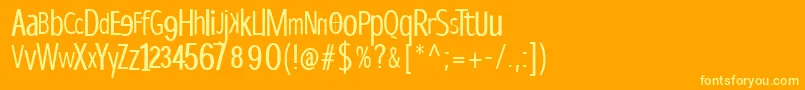 Dispropsans-fontti – keltaiset fontit oranssilla taustalla