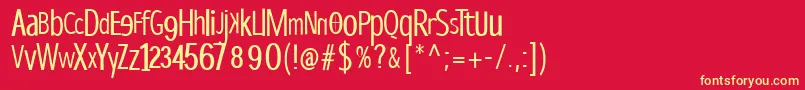 Dispropsans-fontti – keltaiset fontit punaisella taustalla