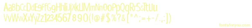 フォントDispropsans – 白い背景に黄色の文字