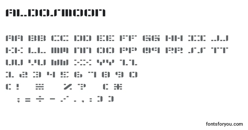 AldosMoon-fontti – aakkoset, numerot, erikoismerkit