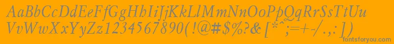 MyslnarrowcttItalic Font – Gray Fonts on Orange Background