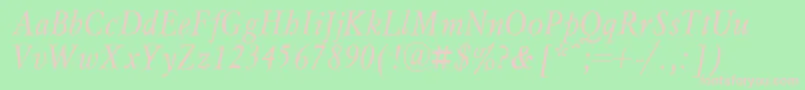 MyslnarrowcttItalic Font – Pink Fonts on Green Background