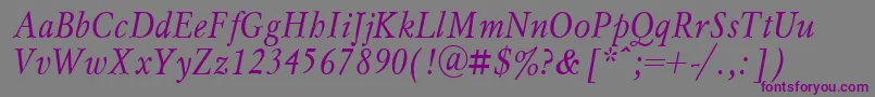 MyslnarrowcttItalic Font – Purple Fonts on Gray Background