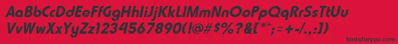 Fonte HammerfatItalic – fontes pretas em um fundo vermelho