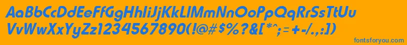 HammerfatItalic Font – Blue Fonts on Orange Background