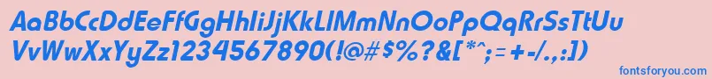 HammerfatItalic Font – Blue Fonts on Pink Background