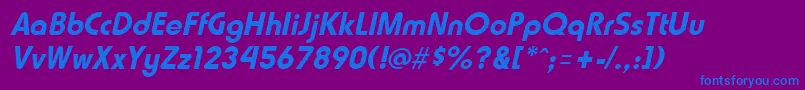 HammerfatItalic Font – Blue Fonts on Purple Background