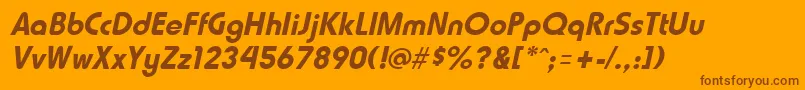 Шрифт HammerfatItalic – коричневые шрифты на оранжевом фоне