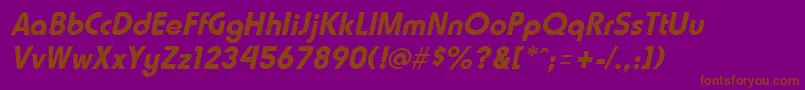 HammerfatItalic-fontti – ruskeat fontit violetilla taustalla