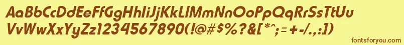 HammerfatItalic Font – Brown Fonts on Yellow Background