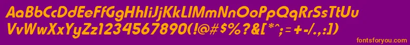 Шрифт HammerfatItalic – оранжевые шрифты на фиолетовом фоне