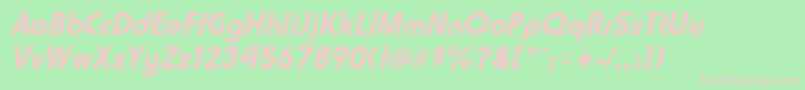 フォントHammerfatItalic – 緑の背景にピンクのフォント