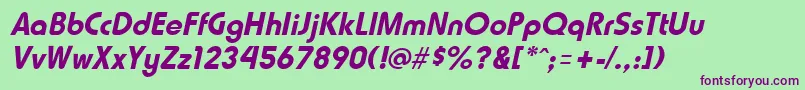 HammerfatItalic Font – Purple Fonts on Green Background