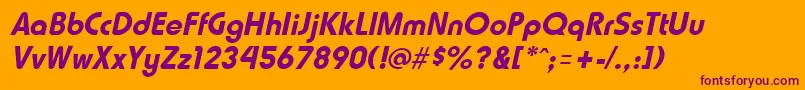 HammerfatItalic Font – Purple Fonts on Orange Background