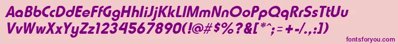 HammerfatItalic-fontti – violetit fontit vaaleanpunaisella taustalla