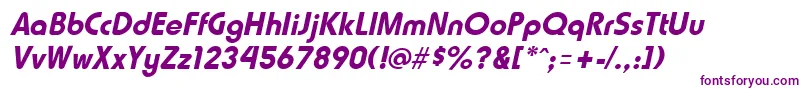 フォントHammerfatItalic – 白い背景に紫のフォント