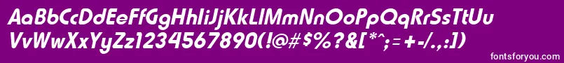 フォントHammerfatItalic – 紫の背景に白い文字