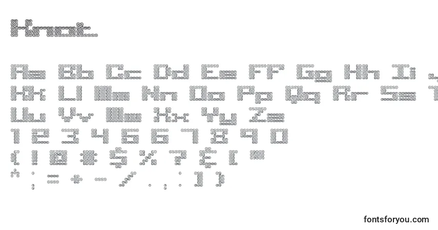 Schriftart Knot – Alphabet, Zahlen, spezielle Symbole