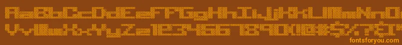Knot-Schriftart – Orangefarbene Schriften auf braunem Hintergrund