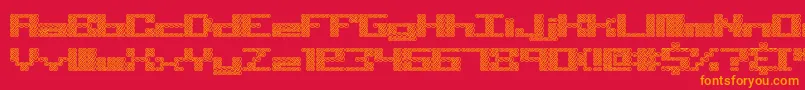 Knot Font – Orange Fonts on Red Background