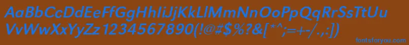 GroteskstdItalic Font – Blue Fonts on Brown Background