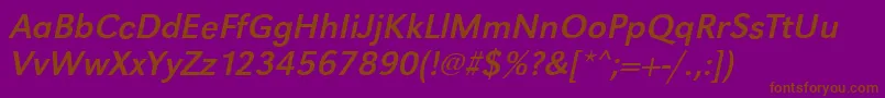 GroteskstdItalic Font – Brown Fonts on Purple Background