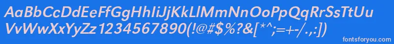 GroteskstdItalic Font – Pink Fonts on Blue Background
