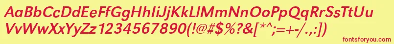 GroteskstdItalic Font – Red Fonts on Yellow Background