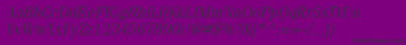 CompendiumLightSsiLightItalic-Schriftart – Schwarze Schriften auf violettem Hintergrund