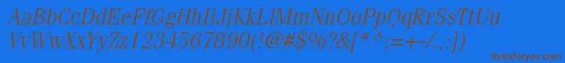 fuente CompendiumLightSsiLightItalic – Fuentes Marrones Sobre Fondo Azul