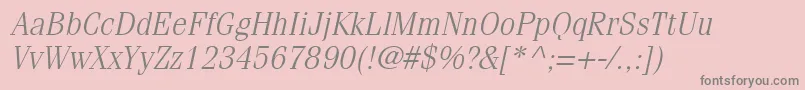 CompendiumLightSsiLightItalic Font – Gray Fonts on Pink Background